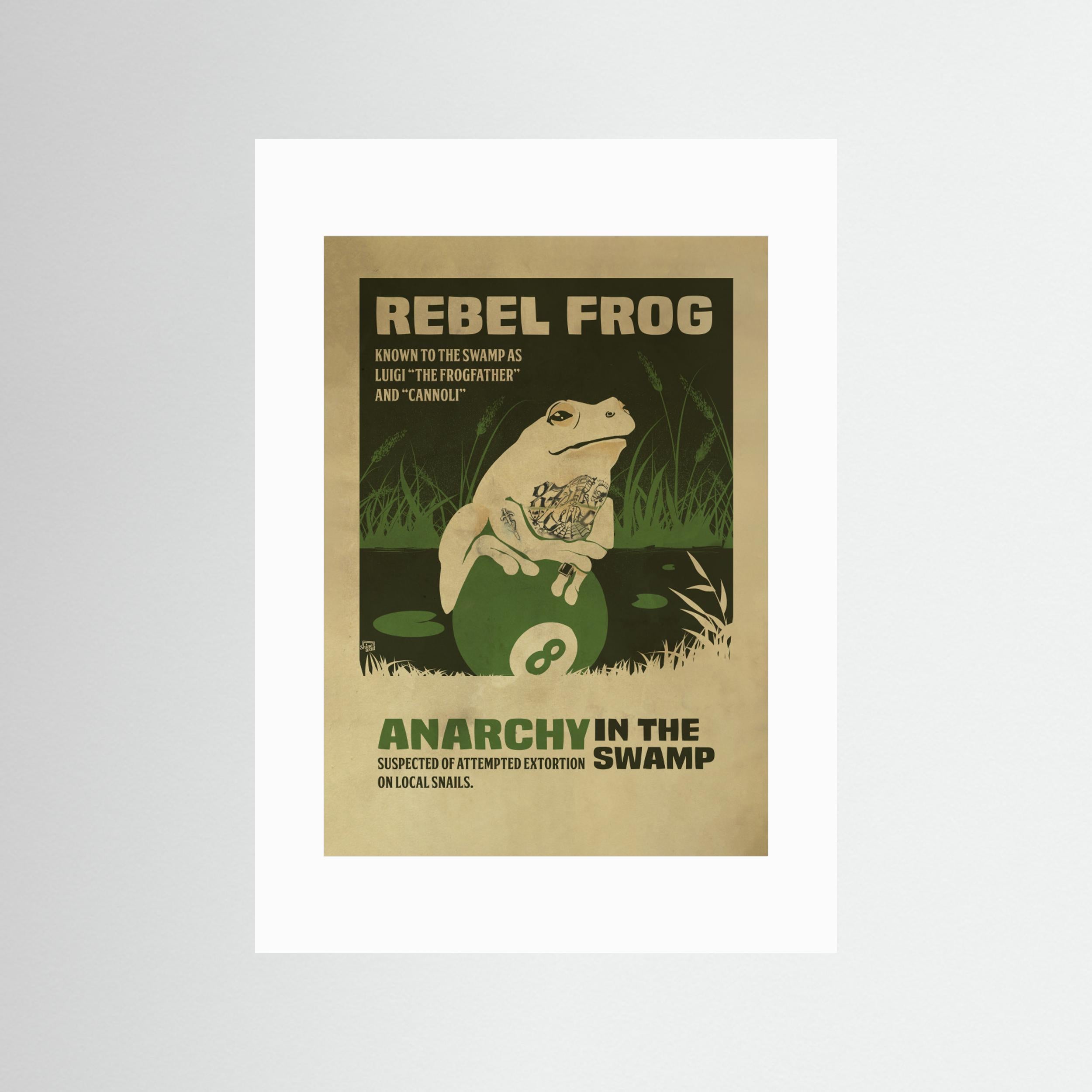 prisoner frog funny poster by Dion Gem